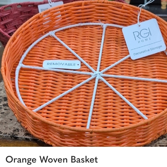 XL Orange Wicker Fruit Basket - Picture 3 of 4